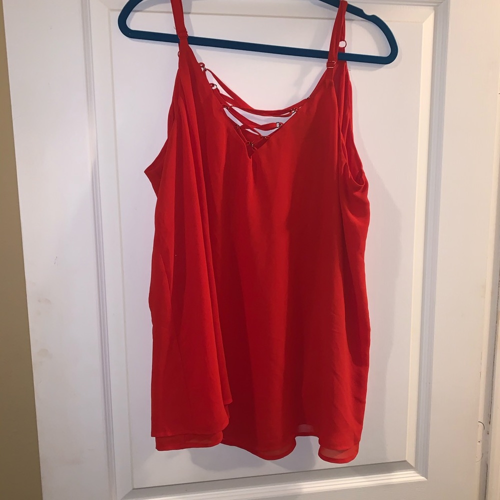 Flowy red top